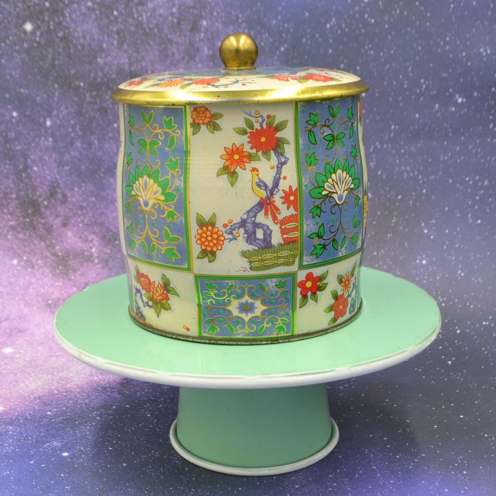 Vintage Daher Floral Metal Tin Canister